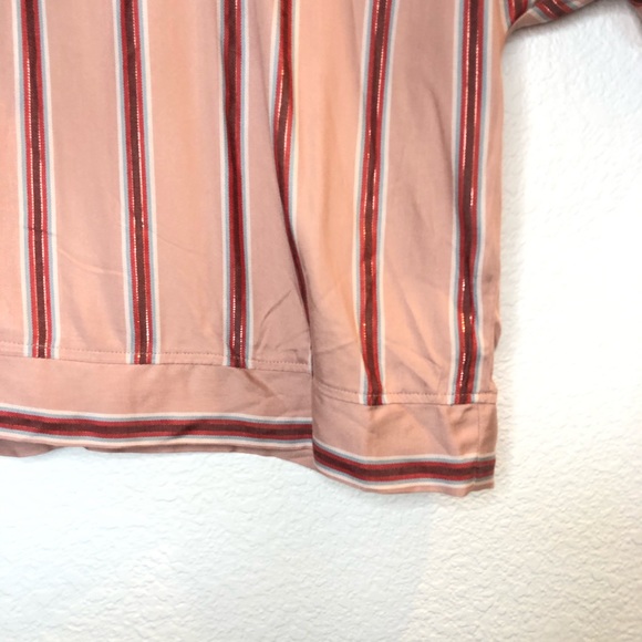 Andrew Marc New York Metallic Striped Top~Sz Large - Picture 8 of 10